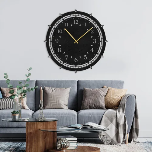 Vista 20 de Reloj de pared de metal, arte de pared silencioso, funciona con pilas, números grandes, escultura de pared, colgantes, decoración del hogar