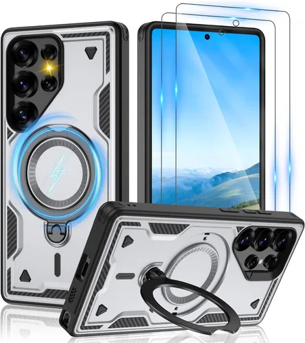 Vista 56 de Gritup fro Funda para Google Pixel 9A, funda protectora magnética de grado militar compatible con Mag-Safe, 2 protectores de pantalla HD, soporte