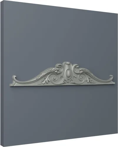 Vista 5 de Ekena Millwork 107.6 cm de ancho x 21.2 cm de alto x 6.35 cm de profundidad Kendall Center con sobrepuesto de scrolls