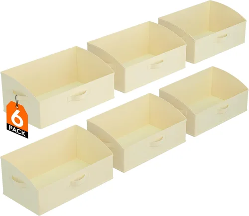 Vista 19 de Lifewit - Cestas organizadoras para armario, cestas trapezoidales medianas de almacenamiento para estante, paquete de 6 unidades, cestas