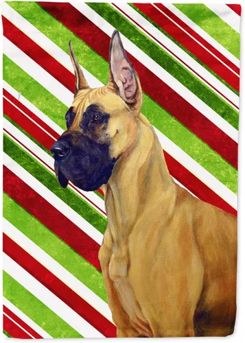 Vista 79 de Caroline's Treasures SC9334GF - Bandera decorativa para jardín, diseño de bastón de caramelo inglés, diseño de bulldog inglés, tamaño jardín