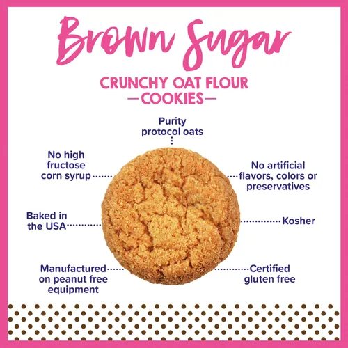 Vista 3 de Goodie Girl - Mini galletas de azúcar morena, galletas sin gluten para niños, paquetes de 100 calorías, sin maní, envueltas individualmente