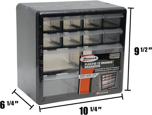 Vista 3 de Homak 12 cajones piezas de plástico organizador