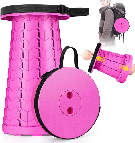 Vista 8 de Qiguet Taburete plegable, silla plegable, silla portátil mejorada con capacidad de carga de 400 libras, taburete portátil para camping, pesca