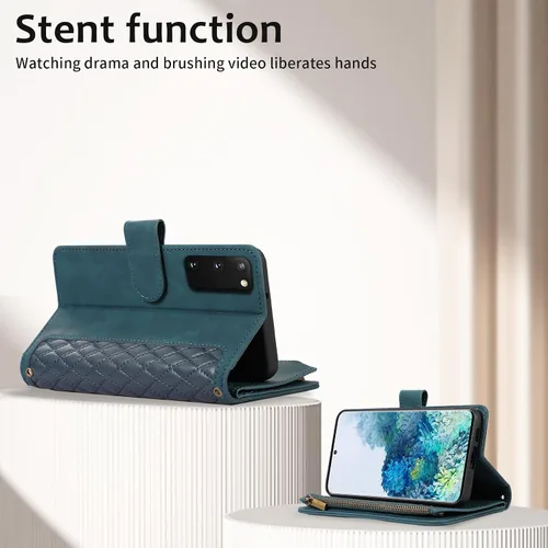 Vista 4 de Asuwish Funda de teléfono para Samsung Galaxy S20 FE 5G 6.5 pulgadas con protector de pantalla de vidrio templado y tarjetero con cremallera