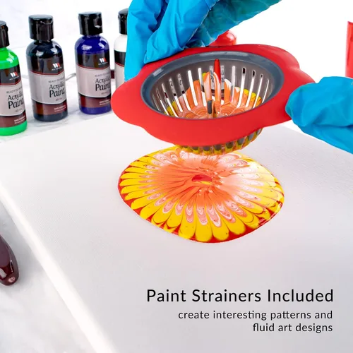 Vista 3 de WA Portman - Juego de 38 pinturas acrílicas listas para verter - 6 botellas de kits de pintura acrílica para adultos - Juegos completos de pintura