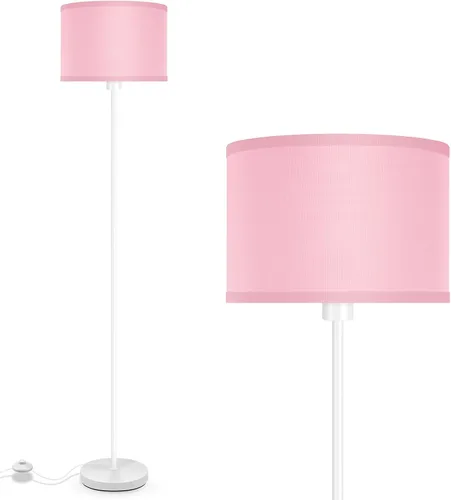 Vista 11 de AUQUEE Floor Lamp, Standing Lamp, Modern Stand Up Lamps with Purple Lampshade, 59" Tall, Foot Switch, Simple Living Room Decor for Kids Room, Girls