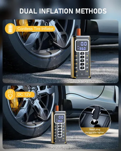 Vista 6 de Compresor de Aire Portátil Inflador de Neumáticos, Compresor de Aire de 150 PSI para Neumáticos de Coche, Inflador de Neumáticos Portátil para Coche