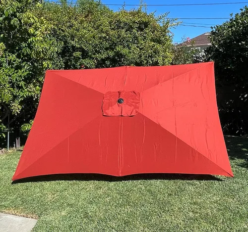 Vista 2 de BELLRINO Toldo rectangular de repuesto para paraguas de 10 x 6.5 pies con 6 varillas (solo toldo)