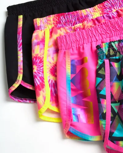 Vista 3 de Pantalones cortos deportivos para niña, paquete de 2 o 4 unidades, pantalones cortos deportivos con diseño de delfín para correr y correr (7-16)