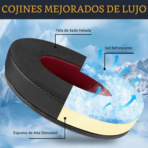 Vista 4 de SOULWIT Almohadillas de Gel de Reemplazo para Auriculares HyperX Cloud 1/2/3/Pro/Core, Cloud Alpha/Flight/Stinger Series, CloudX Stinger/Flight Negro