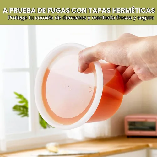 Vista 4 de Ezalia 50 juegos de recipientes de plástico con tapas, contenedor de pinta
