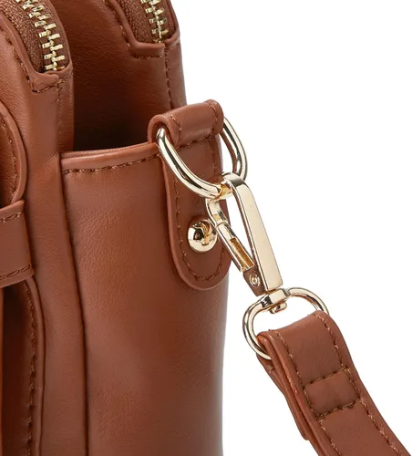 Vista 4 de Bolsos cruzados para mujer, bolso de hombro de tres capas, cuero vegano, múltiples compartimentos, bolsos, carteras, bolso de mano Hobo Clutch 2024