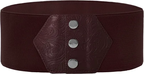 Vista 10 de GRACE KARIN Cinturón con botón de presión para mujer, cinturón elástico ancho para corsé, para vestido, con cintura elástica estirable Negro