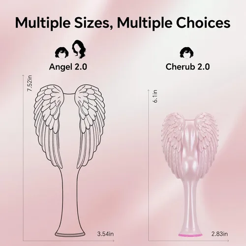 Vista 2 de Tangle Angel Cherub - Mini cepillo desenredante para niños, antiestático, suave, desenredante, para cabello húmedo, seco, rizado, grueso, liso u