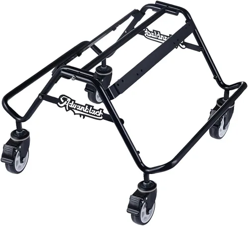 Vista 4 de Advanblack ProGuard - Soporte para alforjas de motocicleta con ruedas, soporte plegable de acero resistente compatible con Harley Touring OEM 2014