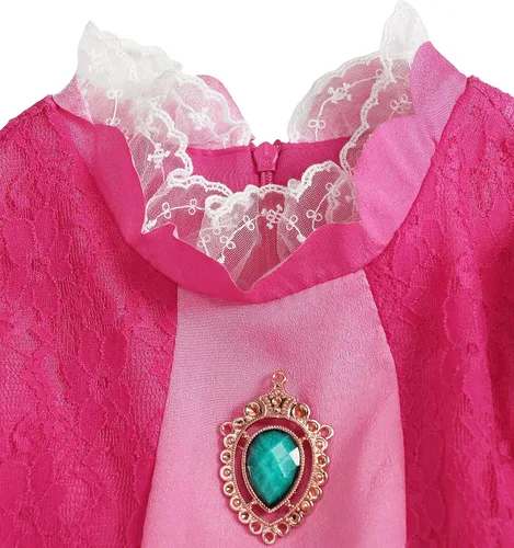 Vista 6 de DOCHEER Vestido de princesa melocotón para niñas pequeñas, disfraz para Halloween, fiesta de cumpleaños, traje rosa