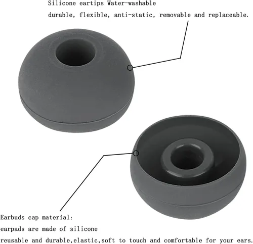 Vista 6 de 4 pares de almohadillas de silicona para los oídos, puntas de repuesto, para auriculares compatibles con Powerbeats 1/2/3 Wireless Beats de Dre