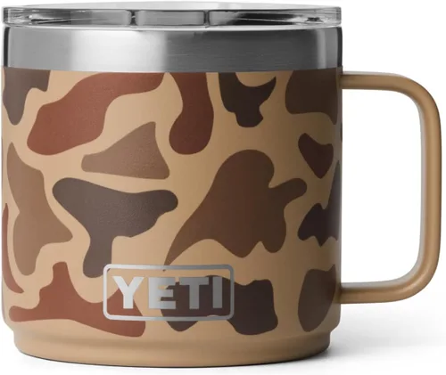 Vista 14 de YETI Rambler - Taza apilable con forro de cerámica, de 14 onzas, aislada al vacío, de acero inoxidable con tapa MagSlider, color negro