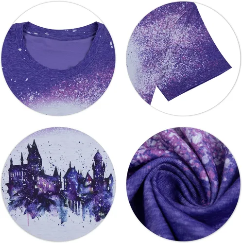 Vista 5 de MOUSYA Magic Castle - Camisa divertida de mago para vacaciones familiares, camiseta casual de manga corta para vacaciones