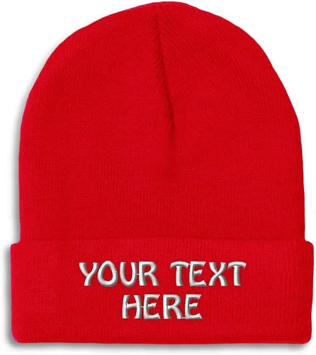 Vista 28 de Gorro de invierno para hombres y mujeres, gorro de acrílico con texto personalizado personalizado