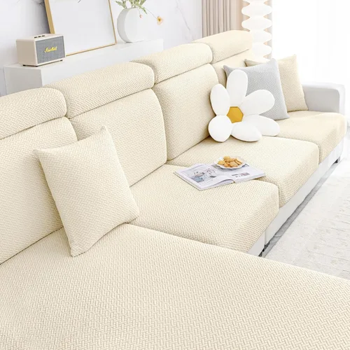 Vista 9 de Smiry - Fundas impermeables para cojines de sofá, fundas de cojín elásticas de jacquard gruesas para sofá, protector de muebles elástico lavable