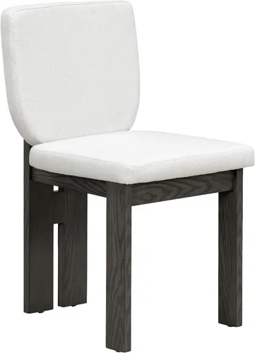 Vista 8 de Merax Juego de comedor retro de 7 piezas para 6, mesa rectangular de madera de goma con base de caballete diseñada y 6 sillas tapizadas para comedor