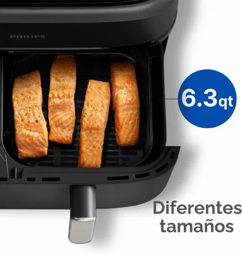 Vista 5 de Freidora de aire de cesta doble Philips Serie 3000 — 8 funciones en 1, 9 litros, 2 cajones, tiempo de cocción sincronizado automáticamente, 90%