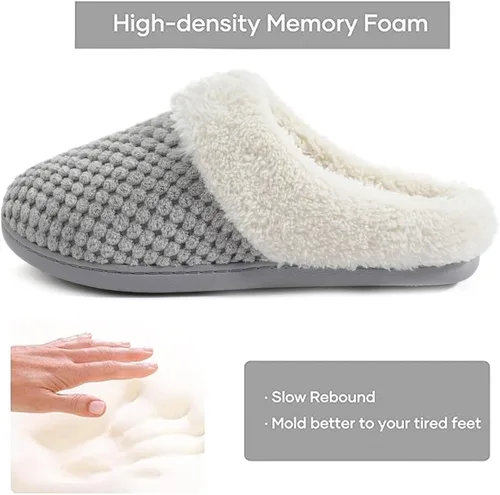 Vista 3 de ULTRAIDEAS - Pantuflas de lana y vellón, cómodas para mujer, espuma viscoelástica, de meter, para interiores y exteriores