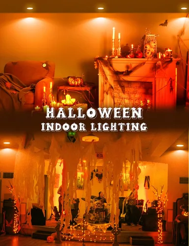 Vista 2 de JandCase BR30 Bombillas de Halloween, Bombillas de inundación naranja de Halloween con base E26 para interiores, Bombillas de inundación naranja