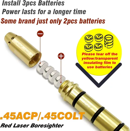 Vista 3 de BOOLIT EYE Especial Laser Boresighter Láser de extremo de cañón Láser Bore Sight con precisión y fácil de ajustar a revólveres, pistolas, rifles