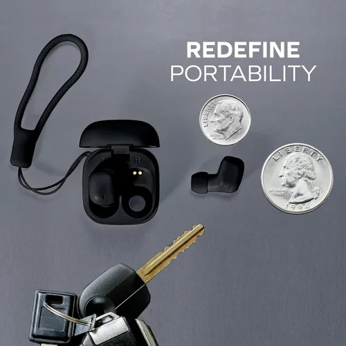 Vista 3 de Coby Mini auriculares inalámbricos Bluetooth 5.3, pequeños auriculares con aislamiento de ruido interno con micrófono y estuche de carga, 12 horas