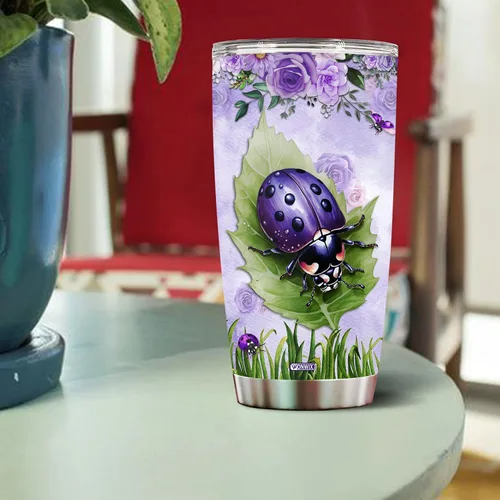 Vista 4 de Vaso personalizado de mariquitas con nombre personalizado de mariquita viva para jardín, tazas de fiesta, regalos para mujeres, taza de bebé de 20