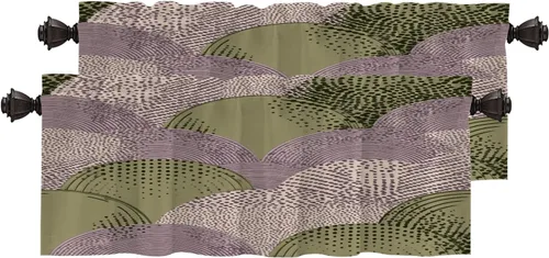 Vista 129 de Maritime Ocean Blackout Tier Curtains, Anchors Nautical Art Half Window Drapes for Kitchen with Rod Pocket,Room Darkening 2 Pack 26X24 Inches