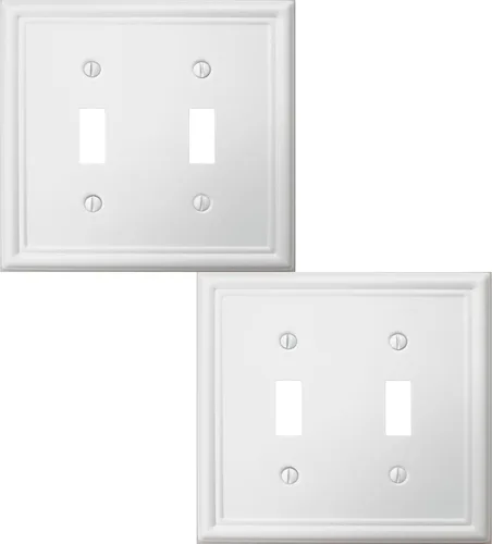 Vista 21 de OKAWYC Cubierta Individual de Interruptor de Luz en Blanco Luca Placa de Pared de Metal, Paquete de 4 Blanco 1 Gang, Cubierta de Interruptor de Luz