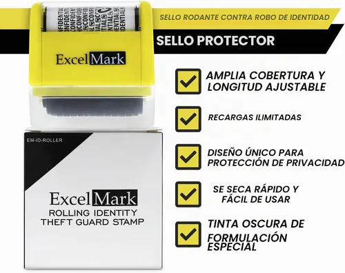 Vista 7 de ExcelMark - Sello de protección contra robo de identidad en forma de tubo