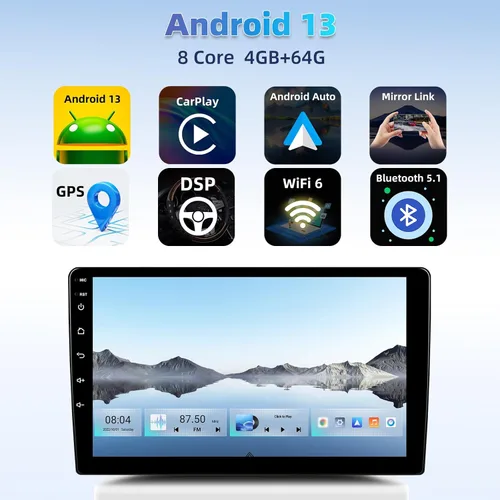 Vista 9 de [4G+64G, 8 núcleos] Qualcomm Radio de coche Android estéreo para Subaru Forester Impreza WRX 2008-2012 CarPlay Android Auto, pantalla táctil de 9