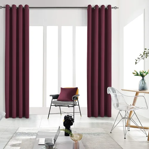 Vista 16 de Cortinas opacas para dormitorio, con aislamiento térmico y bloqueo de luz, para oscurecer la habitación, cortinas con ojales sólidos para ventana