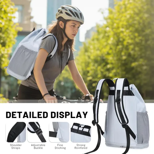 Vista 5 de mygreen Mochila con cordón para gimnasio con compartimento para zapatos