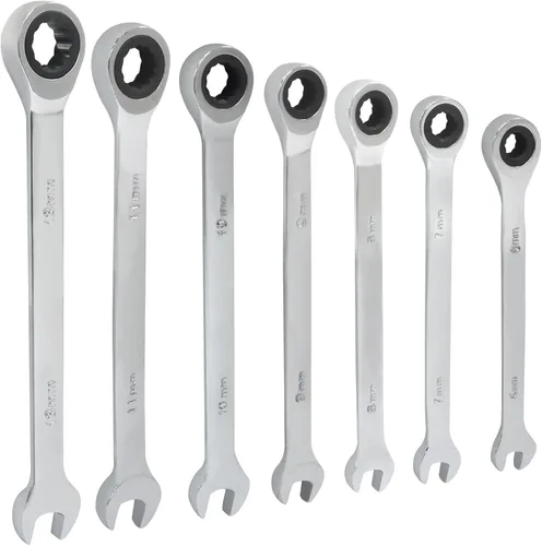 Vista 9 de Llave de trinquete de 1-1/8 pulgadas, llave combinada de trinquete, 12 puntos, 72 dientes para proyectos SAE espacios reducidos