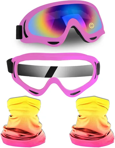 Vista 12 de Gafas para motocross ATV, transparentes, paquete de 2 Motorcycle Motocross, Bike Riding, UTV Off-Road Skiing, Anti-Fog Dustproof