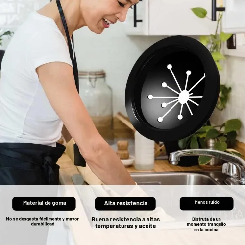 Vista 4 de Eliminación de basura, protector contra salpicaduras, cubierta deflectora para fregadero, repuesto para eliminación de desechos de alimentos, pieza