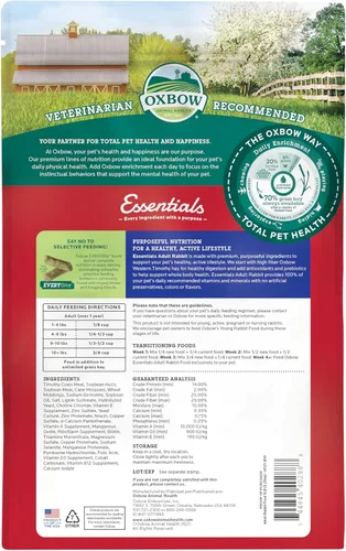 Vista 2 de Oxbow Essentials, alimento básico para la salud del conejo adulto