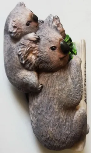 Vista 3 de WitnyStore Pequeño Koala Mamá y Bebé Animales australianos Australia y Oceanía Atracciones Turísticas Resina Refrigerador Imán Viajero Recuerdo