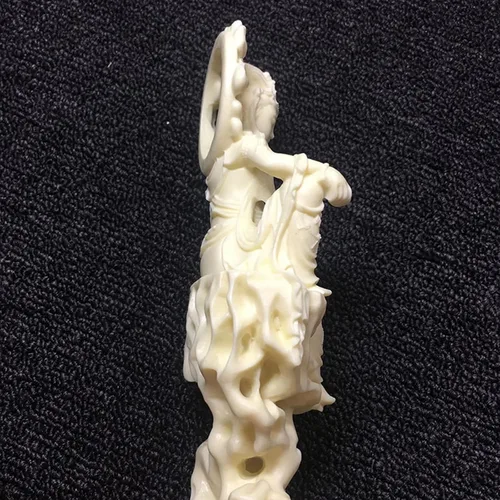 Vista 4 de Estatua de Quan yin de 7.99 pulgadas, estatua de Buda femenina Kuan yin, estatua de la divinidad de Buda guanyin para decoración de oficina en casa