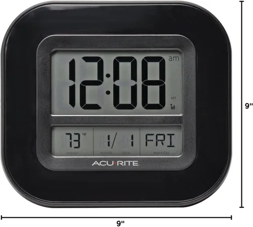 Vista 2 de AcuRite Reloj de pared digital atómico, 9