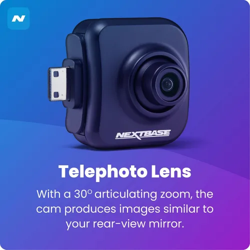 Vista 5 de Nextbase Dash Cam Add-On - Cámara exterior compatible con 322GW 422GW 522GW 622GW-Negro