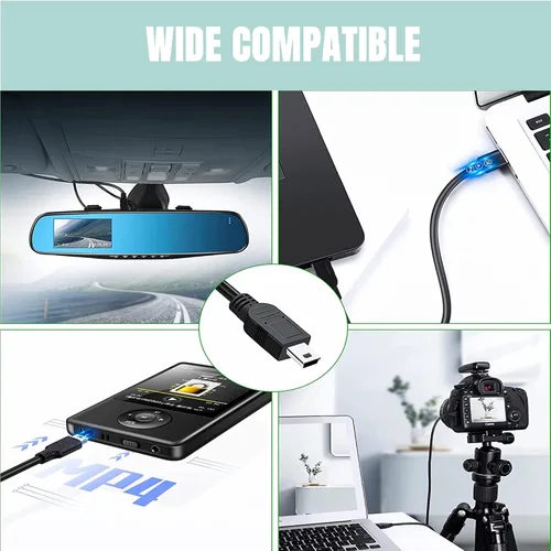 Vista 5 de Cable de alimentación USB Mini-8pin de 3.3 pies para Nikon Coolpix P50 S520 S230 S220 S3500 P500