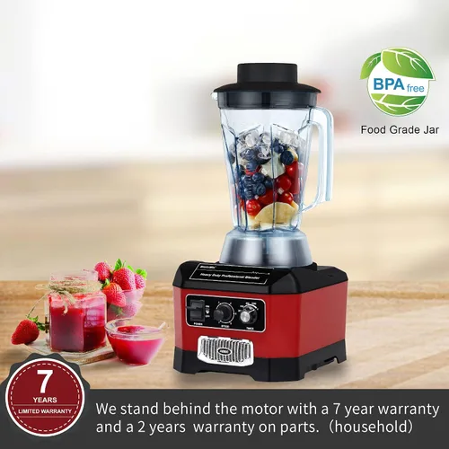 Vista 7 de BioloMix Licuadora comercial resistente, 2200W 60Oz Licuadora profesional de cocina batidos, batidos, hielo y frutas congeladas, contenedor