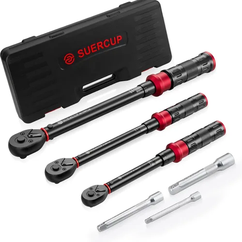 Vista 8 de SUERCUP Llave dinamométrica de clic de 1 pulgada, 200-1300 pies-Lb/271-1761.5Nm Heavy Duty, ±3% Accuracy Torque Wrench, Professional, Dual